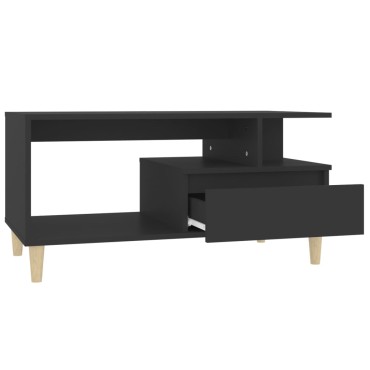 vidaXL Τραπεζάκι Σαλονιού Μαύρο 90x49x45cm Επεξεργασμένο Ξύλο 1 τεμ.
