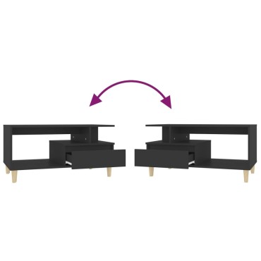 vidaXL Τραπεζάκι Σαλονιού Μαύρο 90x49x45cm Επεξεργασμένο Ξύλο 1 τεμ.