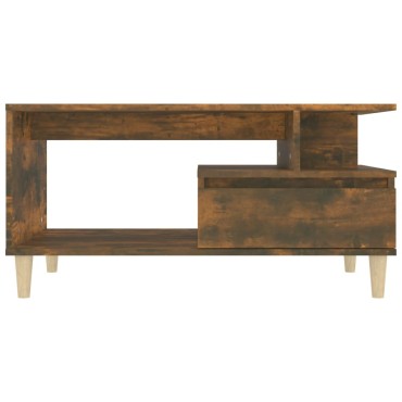vidaXL Τραπεζάκι Σαλονιού Καπνιστή Δρυς 90x49x45cm Επεξεργασμ. Ξύλο 1 τεμ.