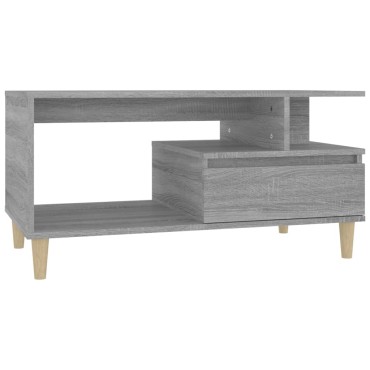 vidaXL Τραπεζάκι Σαλονιού Γκρι Sonoma 90x49x45cmΕπεξεργασμένο Ξύλο 1 τεμ.