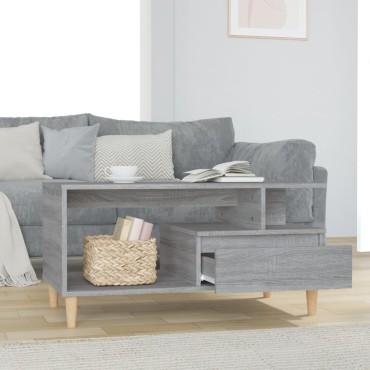 vidaXL Τραπεζάκι Σαλονιού Γκρι Sonoma 90x49x45cmΕπεξεργασμένο Ξύλο 1 τεμ.