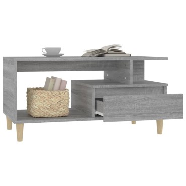 vidaXL Τραπεζάκι Σαλονιού Γκρι Sonoma 90x49x45cmΕπεξεργασμένο Ξύλο 1 τεμ.