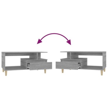 vidaXL Τραπεζάκι Σαλονιού Γκρι Sonoma 90x49x45cmΕπεξεργασμένο Ξύλο 1 τεμ.