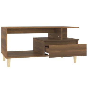 vidaXL Τραπεζάκι Σαλονιού Καφέ Δρυς 90x49x45cm Επεξεργασμ. Ξύλο 1 τεμ.