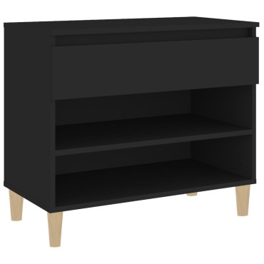 vidaXL Παπουτσοθήκη Μαύρη 70x36x60cm από Επεξεργασμένο Ξύλο