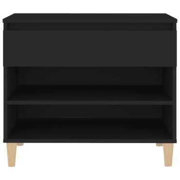 vidaXL Παπουτσοθήκη Μαύρη 70x36x60cm από Επεξεργασμένο Ξύλο