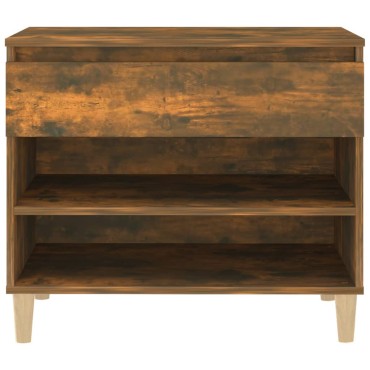 vidaXL Παπουτσοθήκη Καπνιστή Δρυς 70x36x60cm από Επεξεργασμένο Ξύλο
