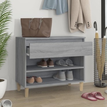 vidaXL Παπουτσοθήκη Γκρι Sonoma 70x36x60cm από Επεξεργασμένο Ξύλο