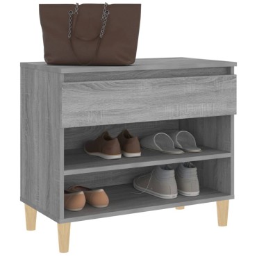vidaXL Παπουτσοθήκη Γκρι Sonoma 70x36x60cm από Επεξεργασμένο Ξύλο