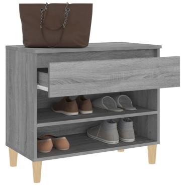 vidaXL Παπουτσοθήκη Γκρι Sonoma 70x36x60cm από Επεξεργασμένο Ξύλο
