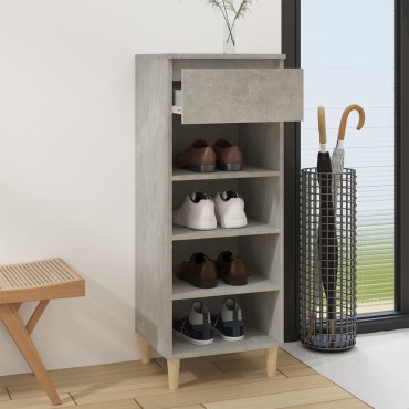 vidaXL Παπουτσοθήκη Γκρι Σκυροδέματος 40x36x105cm Επεξεργασμένο Ξύλο