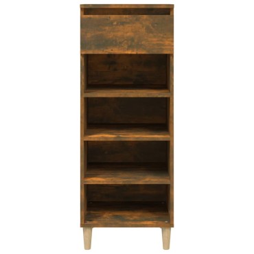 vidaXL Παπουτσοθήκη Καπνιστή Δρυς 40x36x105cm από Επεξεργασμένο Ξύλο