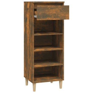 vidaXL Παπουτσοθήκη Καπνιστή Δρυς 40x36x105cm από Επεξεργασμένο Ξύλο