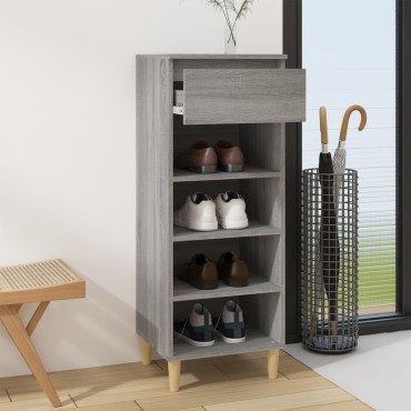 vidaXL Παπουτσοθήκη Γκρι Sonoma 40x36x105cm από Επεξεργασμένο Ξύλο