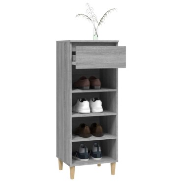 vidaXL Παπουτσοθήκη Γκρι Sonoma 40x36x105cm από Επεξεργασμένο Ξύλο