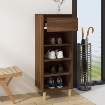 vidaXL Παπουτσοθήκη Καφέ Δρυς 40x36x105cm από Επεξεργασμένο Ξύλο