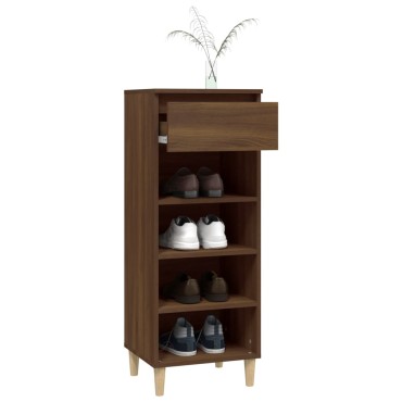 vidaXL Παπουτσοθήκη Καφέ Δρυς 40x36x105cm από Επεξεργασμένο Ξύλο