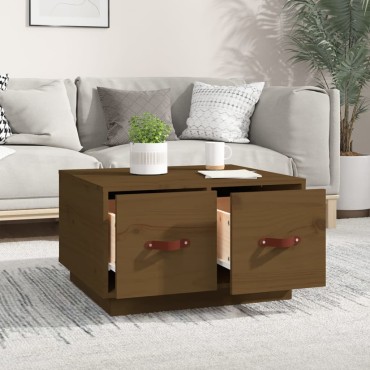 vidaXL Τραπεζάκι Σαλονιού Καφέ Μελί 60x53x35cm Μασίφ Ξύλο Πεύκου 1 τεμ.
