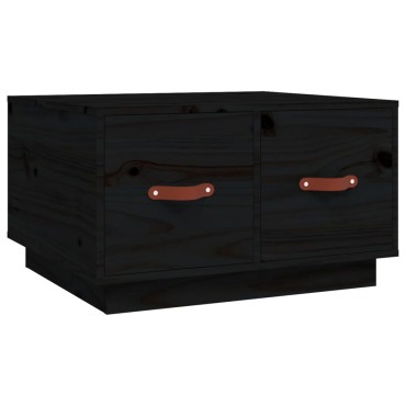 vidaXL Τραπεζάκι Σαλονιού Μαύρο 60x53x35cm από Μασίφ Ξύλο Πεύκου 1 τεμ.