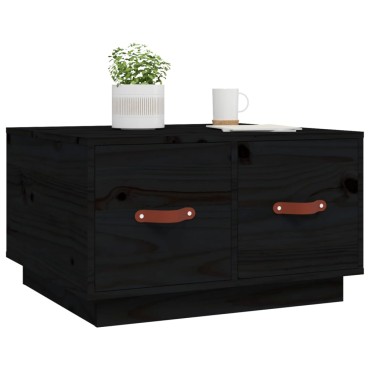 vidaXL Τραπεζάκι Σαλονιού Μαύρο 60x53x35cm από Μασίφ Ξύλο Πεύκου 1 τεμ.