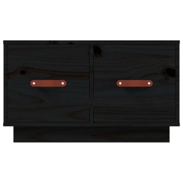 vidaXL Τραπεζάκι Σαλονιού Μαύρο 60x53x35cm από Μασίφ Ξύλο Πεύκου 1 τεμ.