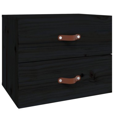 vidaXL Κομοδίνο Επιτοίχιο Μαύρα 50x36x40cm 1 τεμ.