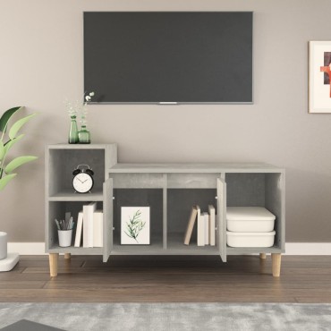vidaXL Έπιπλο Τηλεόρασης Γκρι Σκυρ. 100x35x55cm Επεξ. Ξύλο