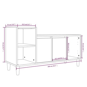 vidaXL Έπιπλο Τηλεόρασης Γκρι Σκυρ. 100x35x55cm Επεξ. Ξύλο