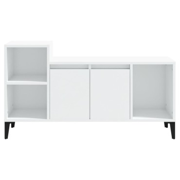 vidaXL Έπιπλο Τηλεόρασης Γυαλ. Λευκό 100x35x55cm Επεξεργασμένο Ξύλο