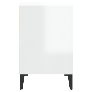 vidaXL Έπιπλο Τηλεόρασης Γυαλ. Λευκό 100x35x55cm Επεξεργασμένο Ξύλο