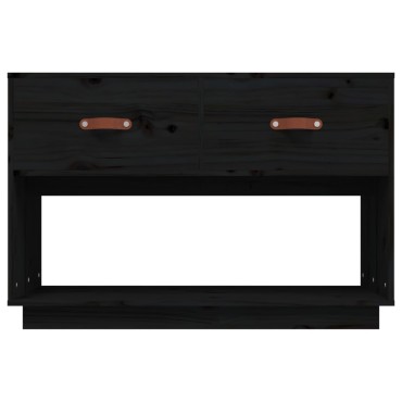 vidaXL Έπιπλο Τηλεόρασης Μαύρο 90x40x60cm από Μασίφ Ξύλο Πεύκου