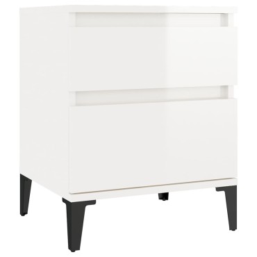 vidaXL Κομοδίνα Γυαλιστερό Λευκό 40x35x50cm 1 τεμ.