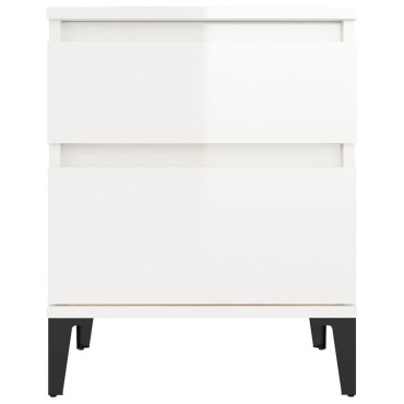 vidaXL Κομοδίνα Γυαλιστερό Λευκό 40x35x50cm 1 τεμ.