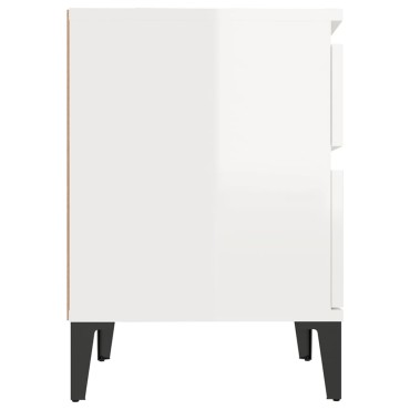 vidaXL Κομοδίνα Γυαλιστερό Λευκό 40x35x50cm 1 τεμ.