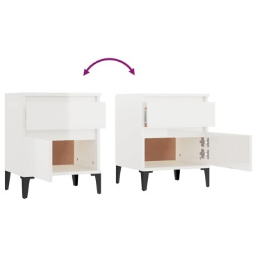 vidaXL Κομοδίνα Γυαλιστερό Λευκό 40x35x50cm 1 τεμ.