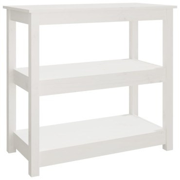 vidaXL Τραπέζι κονσόλα άσπρο 80x40x74cm από Μασίφ Ξύλο Πεύκου 1 τεμ.