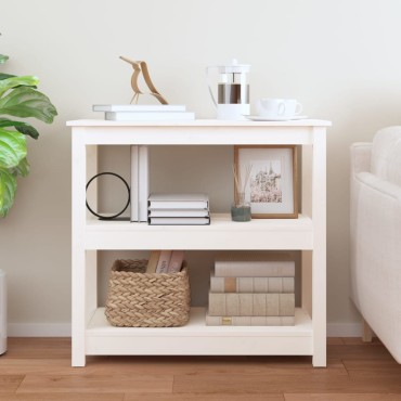 vidaXL Τραπέζι κονσόλα άσπρο 80x40x74cm από Μασίφ Ξύλο Πεύκου 1 τεμ.
