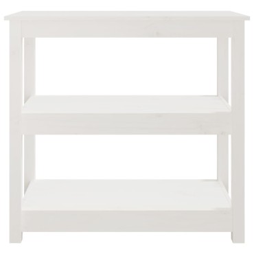 vidaXL Τραπέζι κονσόλα άσπρο 80x40x74cm από Μασίφ Ξύλο Πεύκου 1 τεμ.