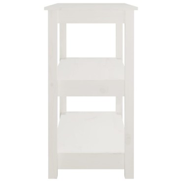 vidaXL Τραπέζι κονσόλα άσπρο 80x40x74cm από Μασίφ Ξύλο Πεύκου 1 τεμ.
