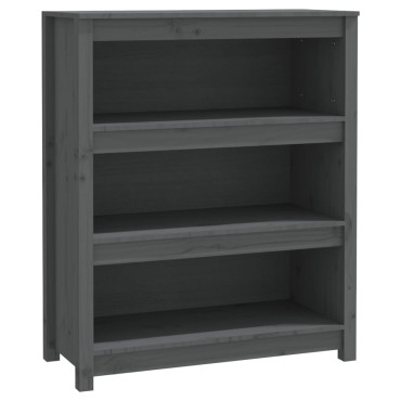 vidaXL Βιβλιοθήκη Γκρι 80x35x97cm από Μασίφ Ξύλο Πεύκου 1 τεμ.