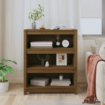 vidaXL Βιβλιοθήκη Μελί 80x35x97cm από Μασίφ Ξύλο Πεύκου 1 τεμ.