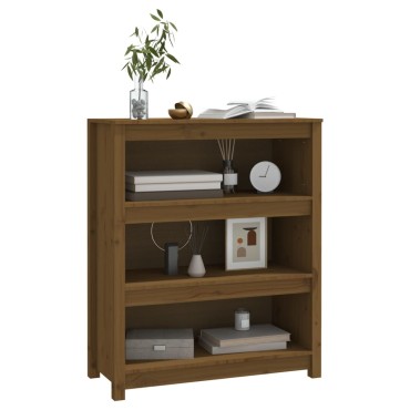 vidaXL Βιβλιοθήκη Μελί 80x35x97cm από Μασίφ Ξύλο Πεύκου 1 τεμ.