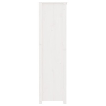 vidaXL Βιβλιοθήκη Λευκή 80x35x126cm από Μασίφ Ξύλο Πεύκου 1 τεμ.