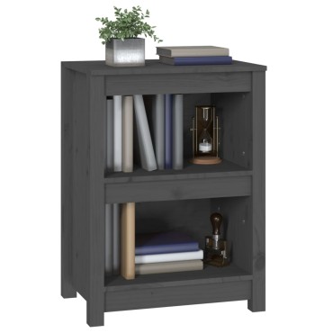 vidaXL Βιβλιοθήκη Γκρι 50x35x68cm από Μασίφ Ξύλο Πεύκου 1 τεμ.