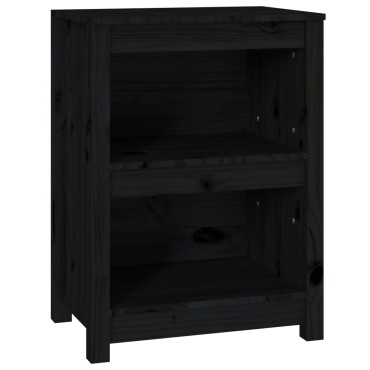 vidaXL Βιβλιοθήκη Μαύρη 50x35x68cm από Μασίφ Ξύλο Πεύκου 1 τεμ.