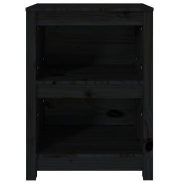 vidaXL Βιβλιοθήκη Μαύρη 50x35x68cm από Μασίφ Ξύλο Πεύκου 1 τεμ.
