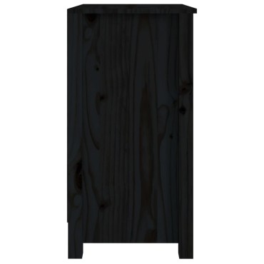 vidaXL Βιβλιοθήκη Μαύρη 50x35x68cm από Μασίφ Ξύλο Πεύκου 1 τεμ.