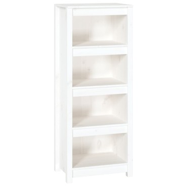 vidaXL Βιβλιοθήκη Λευκή 50x35x125,5cm από Μασίφ Ξύλο Πεύκου 1 τεμ.