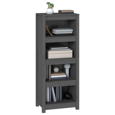 vidaXL Βιβλιοθήκη Γκρι 50x35x125,5cm από Μασίφ Ξύλο Πεύκου 1 τεμ.