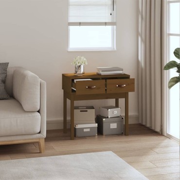 vidaXL Τραπέζι κονσόλα Καφέ μελί 76,5x40x75cm Μασίφ Ξύλο Πεύκου 1 τεμ.